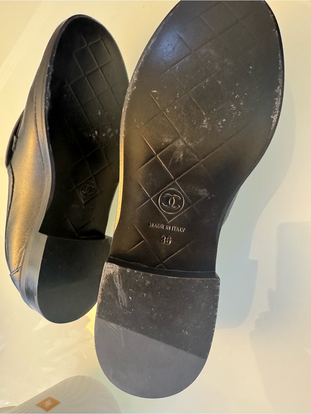Chanel Black Quilted Turnlock Loafers Size 36 - Picture 3 of 6